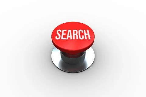 Search on digitally generated red push button Stock Illustration