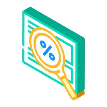Search for discounts isometric icon vector illustration 스톡 일러스트