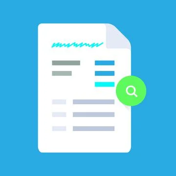 Search document and file vector. Used for office presentation, database search. Stock Illustration