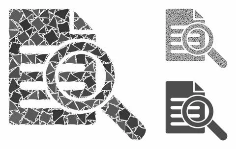 Search document Composition Icon of Unequal Elements 스톡 일러스트