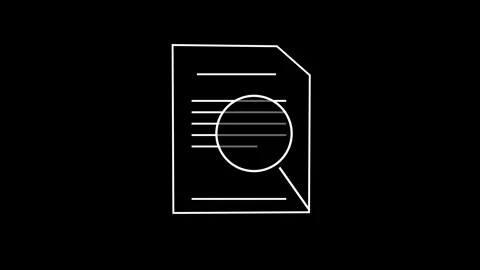 Search Document Concept on Computer with File and Magnifier Linear Stock Footage 304094588