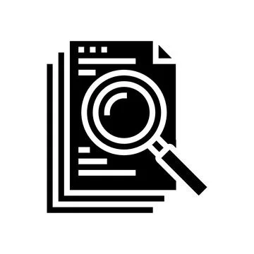 Search document file glyph icon vector illustration Stockillustratie