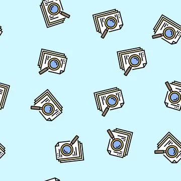 Search document file vector seamless pattern Stock Illustration