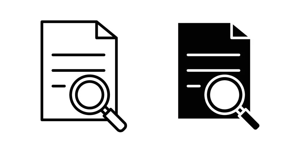 Search document icon bundle for website design projects Stock Illustration