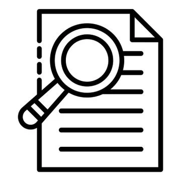Search by document icon, outline style Stock Illustration