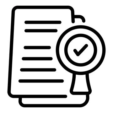 Search document icon outline vector. Child help Stockillustratie