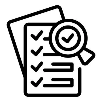 Search document icon outline vector. Loan credit Illustrazione stock