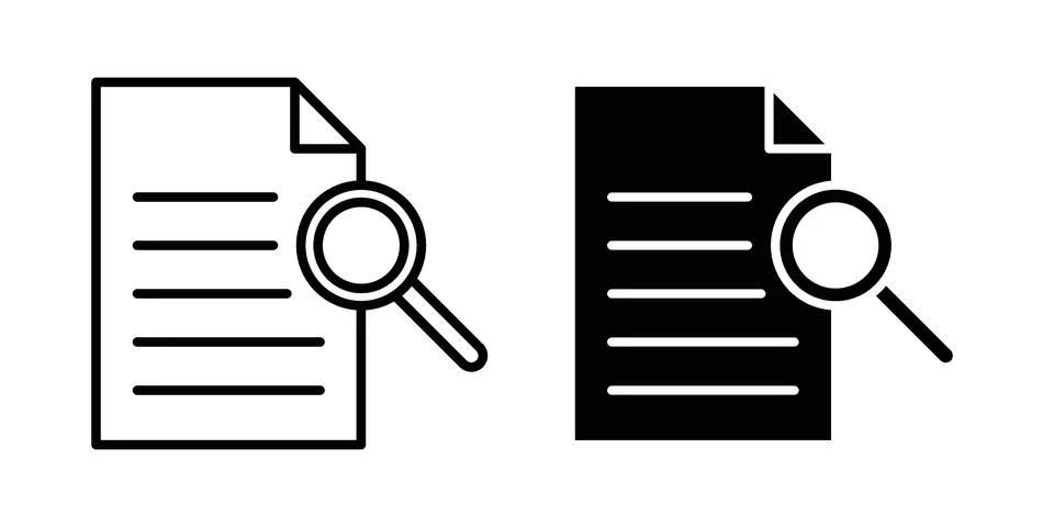 Search document icon vector concepts, line and silhouette style イラスト素材
