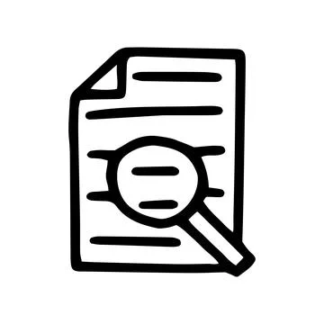 Search on document line vector doodle simple icon Illustrazione stock
