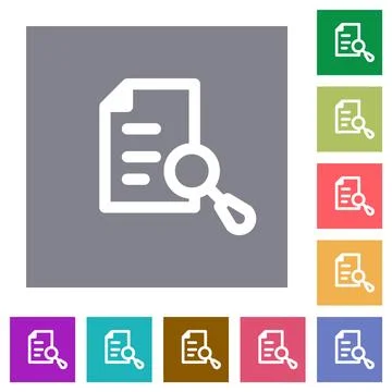 Search document square flat icons Illustrazione stock