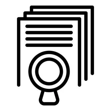 Search documents icon, outline style イラスト素材
