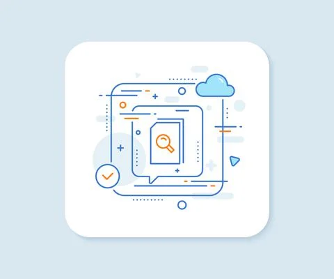 Search Documents line icon. File with Magnifier. Vector イラスト素材