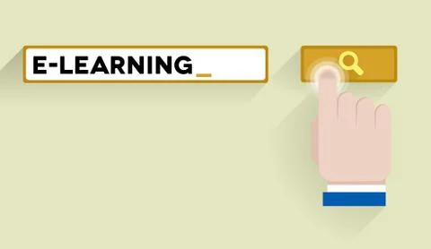 Search e-learning Illustrazione stock