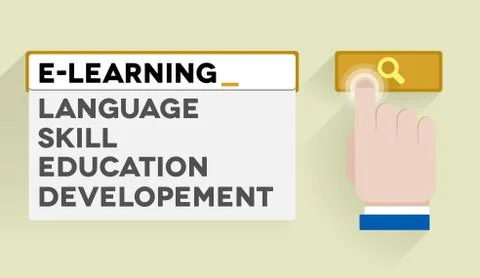 Search e-learning Stock Illustration