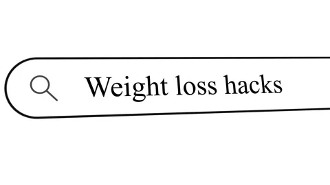 Search for effective weight loss hacks and tips for better health online Vídeo Stock 330420499