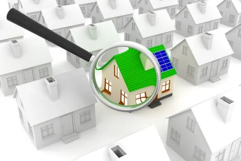 Search for an energy efficient home. Stock Illustration
