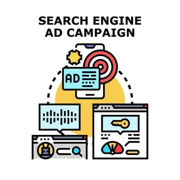 Search engine ad campaign planning digital marketing strategy Stock Illustration