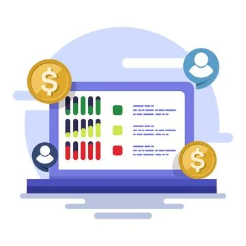 Search engine advertising campaign concept Illustrazione stock