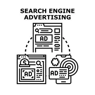 Search engine advertising concept driving online traffic Stock Illustration