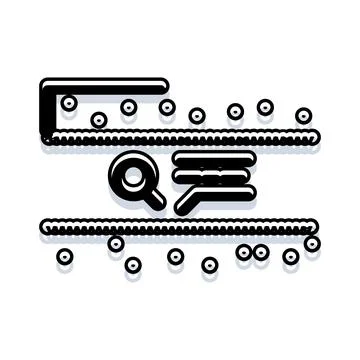 Search engine analysis and data discovery icon Illustrazione stock