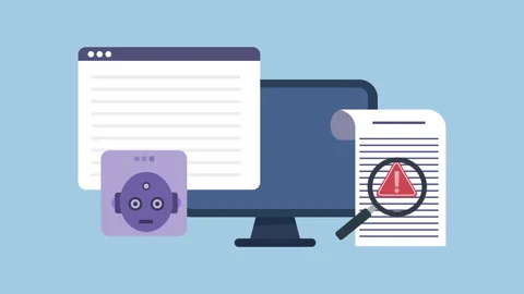 Search Engine and AI Content Detection 2d Animation with Alpha Matte Stock Footage 335607959
