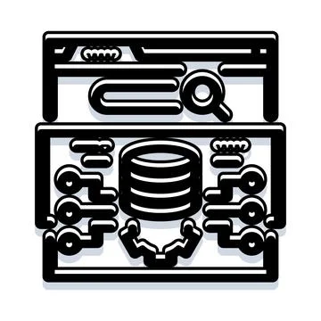 Search engine database optimization and data processing Ilustración de archivo