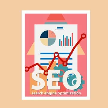 Search engine flat illustration with magnifying glass. Eps10 Illustrazione stock