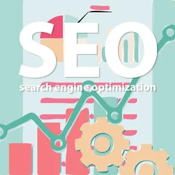 Search engine flat illustration with magnifying glass. Eps10 Illustrazione stock