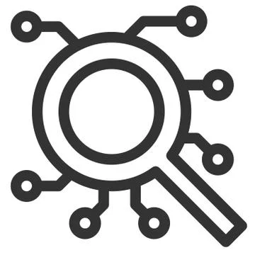 Search engine icon. Artificial intelligence concept. Vector Illustration