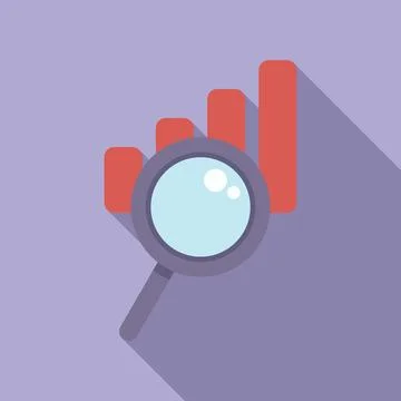 Search engine icon flat vector. Market boost Stock Illustration