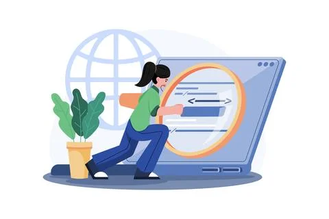 Search Engine Illustration concept. A flat illustration isolated on white b.. Stockillustratie