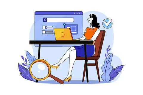 Search Engine Illustration concept on white background Illustrazione stock