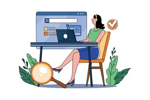 Search Engine Illustration concept on white background Stockillustratie