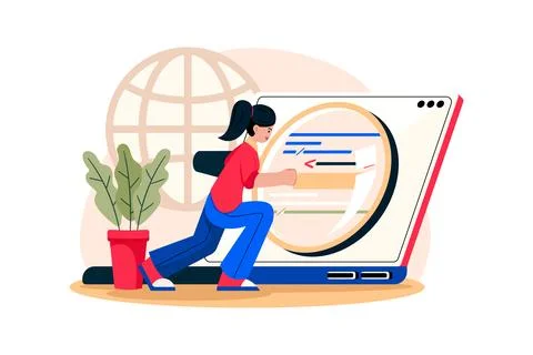 Search Engine Illustration concept on white background イラスト素材