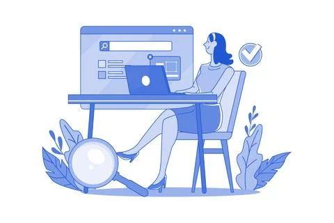 Search Engine Illustration concept on white background イラスト素材