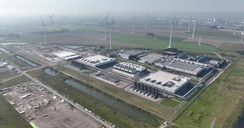 Search engine, internet company, data center in the Eemshaven, The Netherlands. 스톡 동영상 286247266