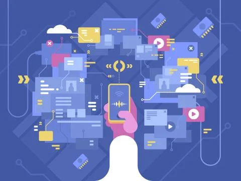 Search engine on Internet Stock Illustration