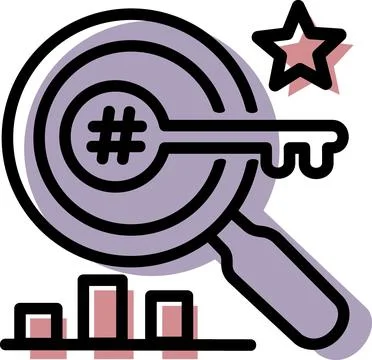 Search engine keyword analysis strategy icon Stock Illustration