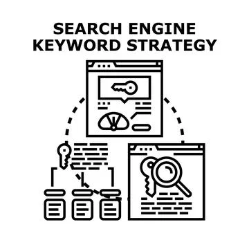 Search engine keyword strategy concept vector illustration diagram Stockillustratie