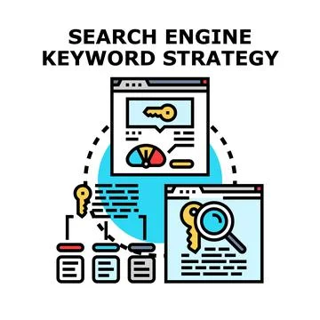 Search engine keyword strategy concept vector illustration diagram Stock Illustration
