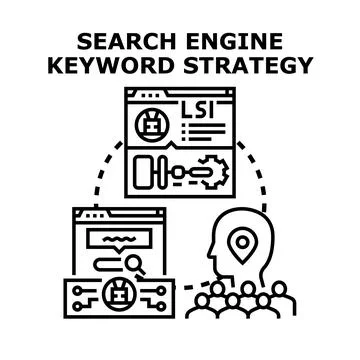 Search engine keyword strategy optimization for audience Stockillustratie