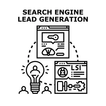 Search engine lead generation developing digital marketing strategy Illustrazione stock