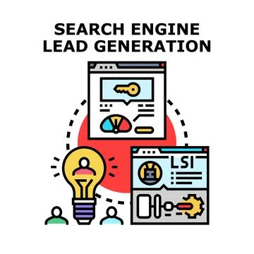 Search engine lead generation developing digital marketing strategy 库存插图