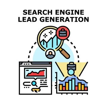 Search engine lead generation process for business growth 스톡 일러스트