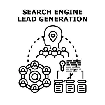 Search engine lead generation strategy planning vector Stock Illustration