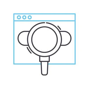 Search engine line icon, outline symbol, vector illustration, concept sign Stock Illustration