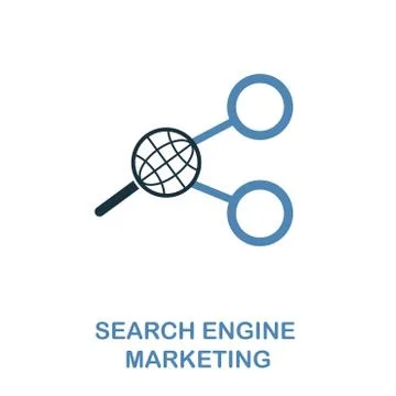 Search Engine Marketing icon in two colors. Creative design from online Illustrazione stock