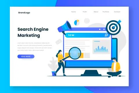 Search engine marketing illustration web page Stock Illustration