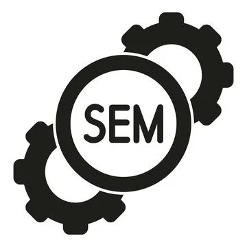 Search engine marketing sem concept with gears icon Stock Illustration