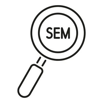 Search engine marketing sem concept magnifying glass icon Stock Illustration